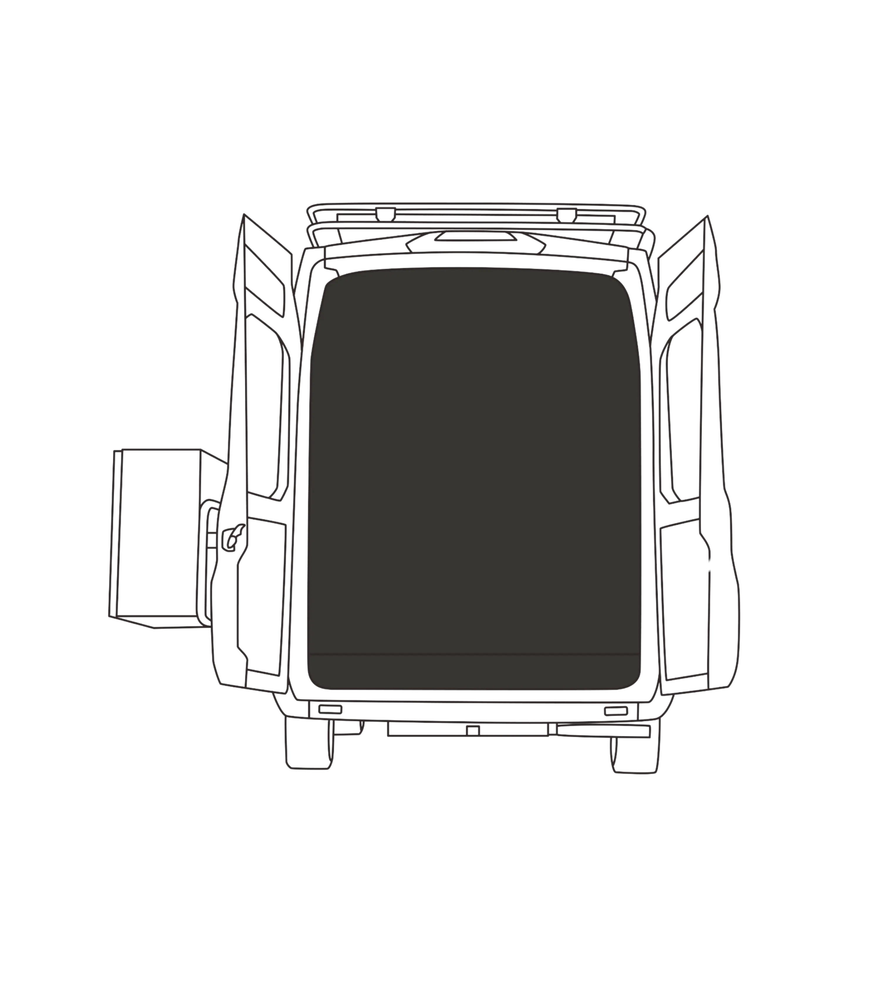 Partition isolée pour moustiquaire arrière Transit (Toit moyen)