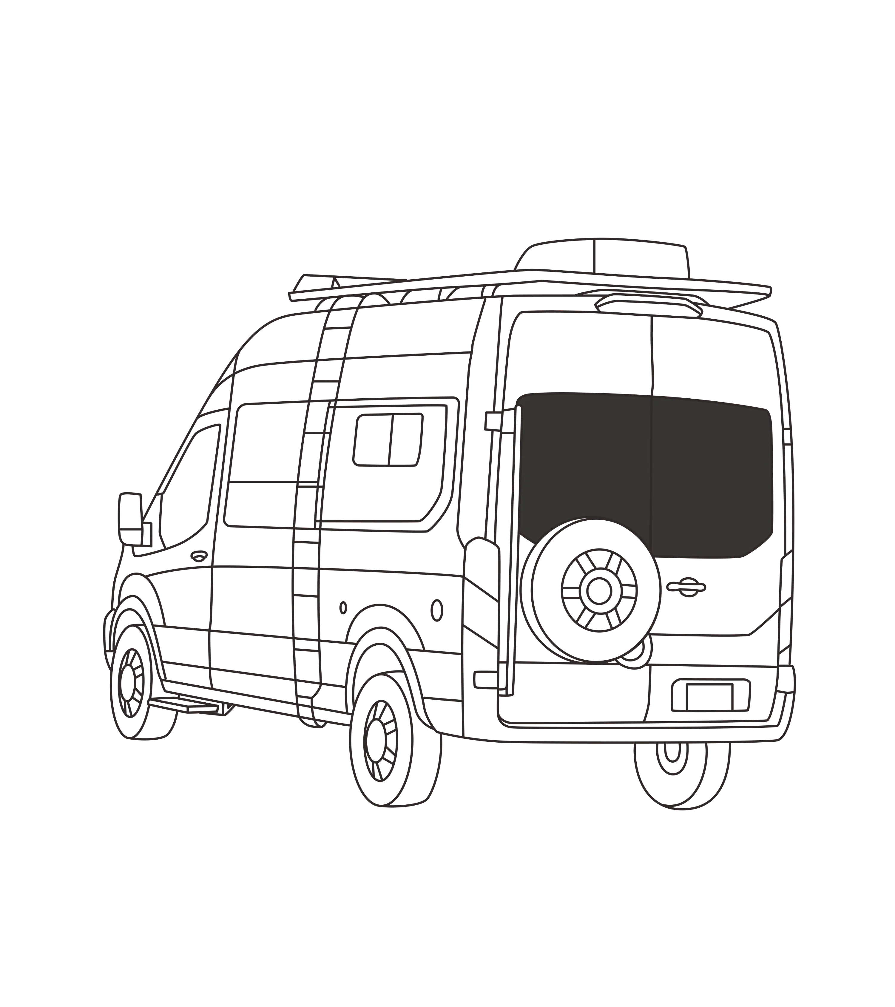 Fenêtres arrière Transit 2015+ (Toit moyen/haut)