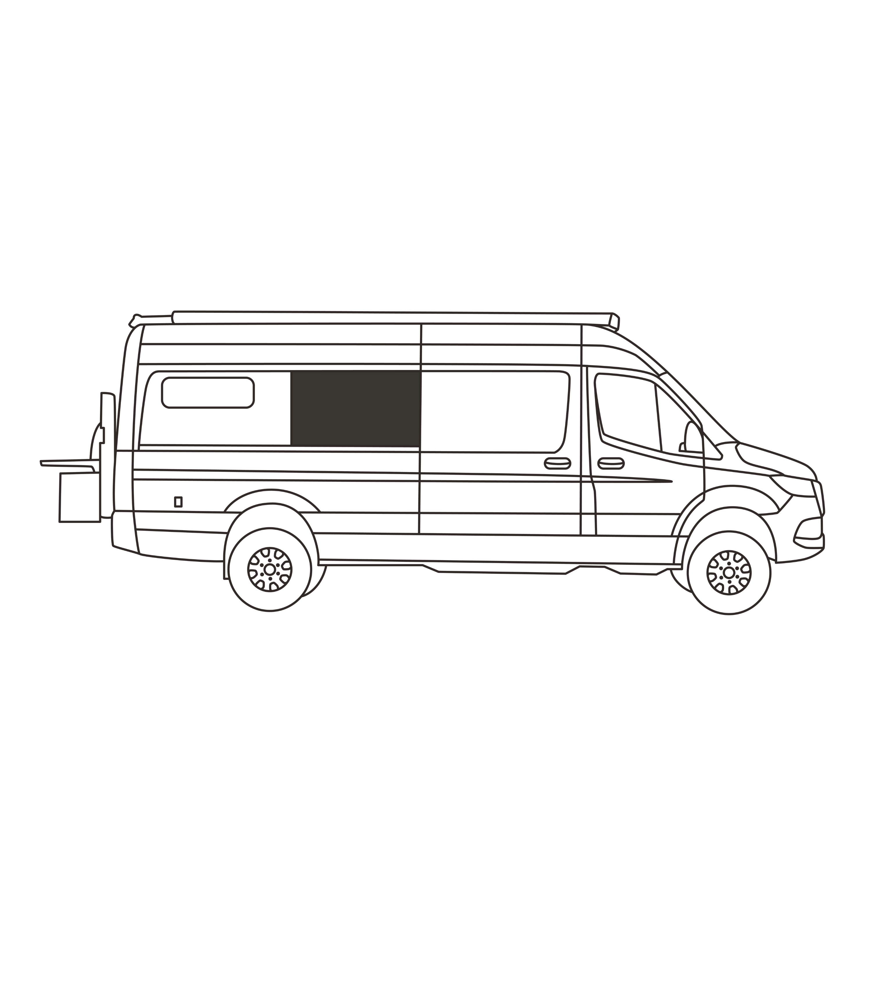 Fenêtres latérales (rangée 2) Sprinter 170WB | Côté passager