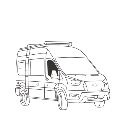 Portes avant Transit 2020+ (Toit moyen/haut)