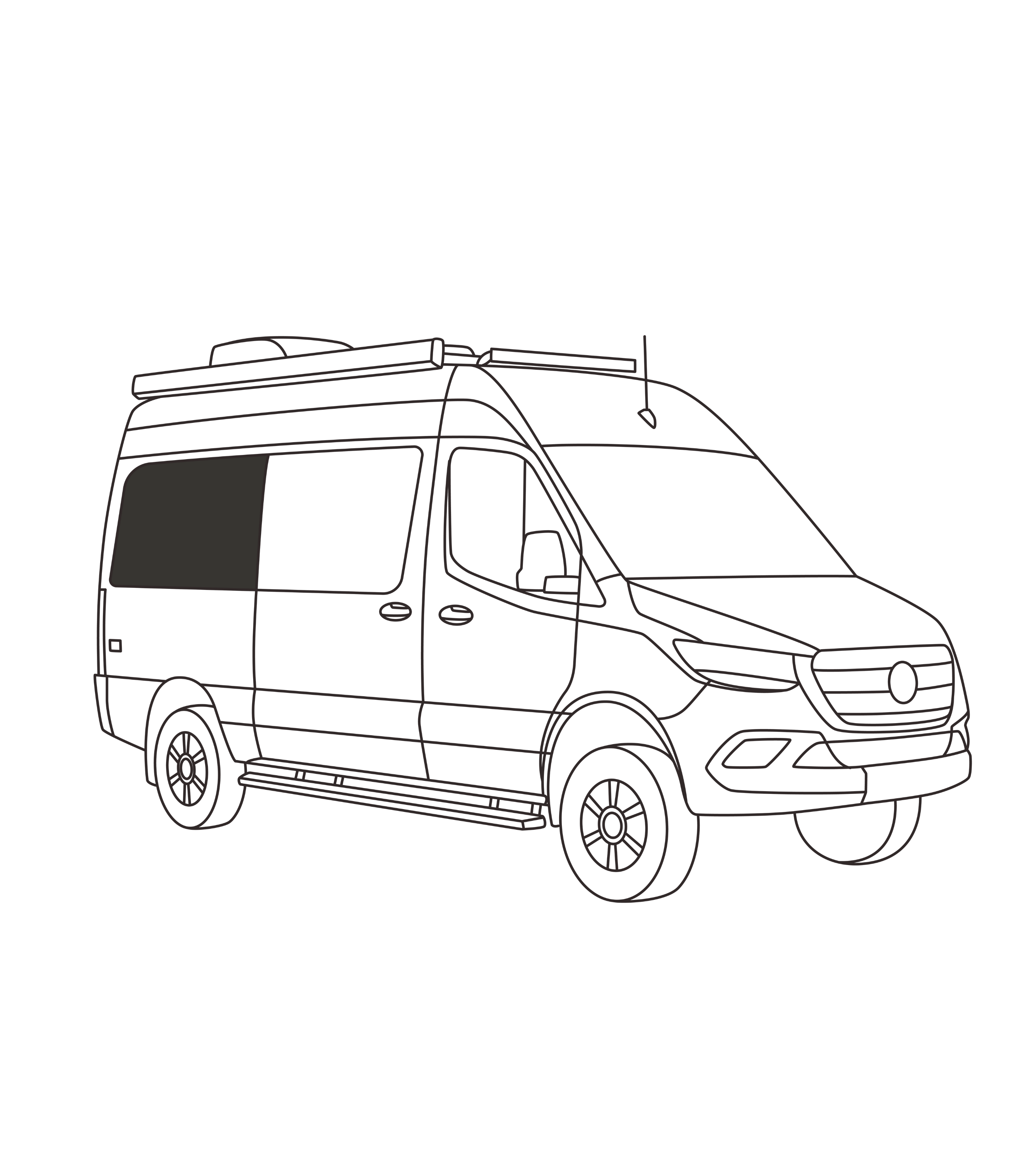 Fenêtres latérales (rangée 2) Sprinter 144WB | Côté passager