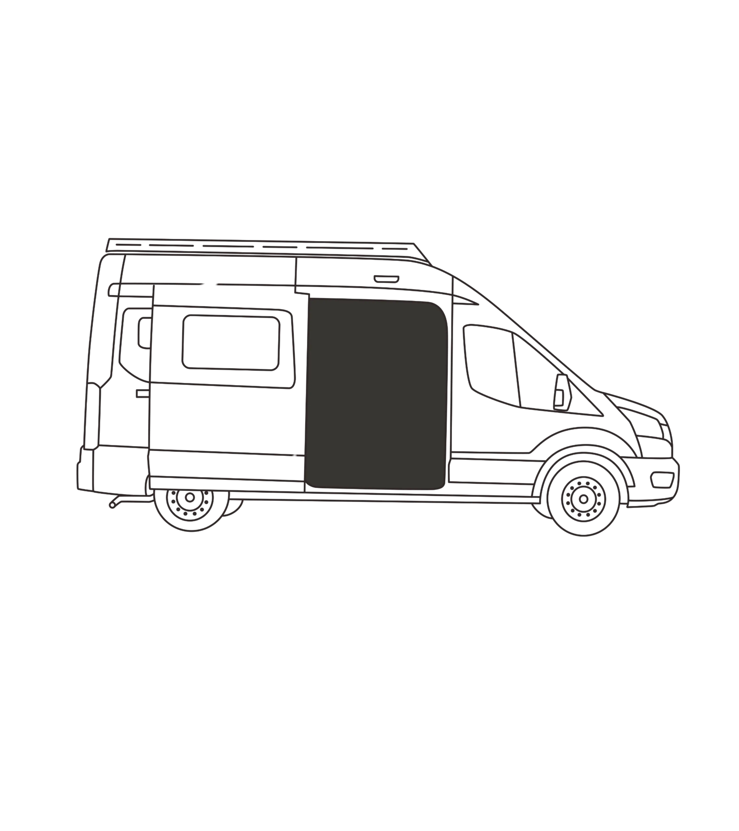 Partition isolée pour moustiquaire latérale Nissan NV (Toit haut)