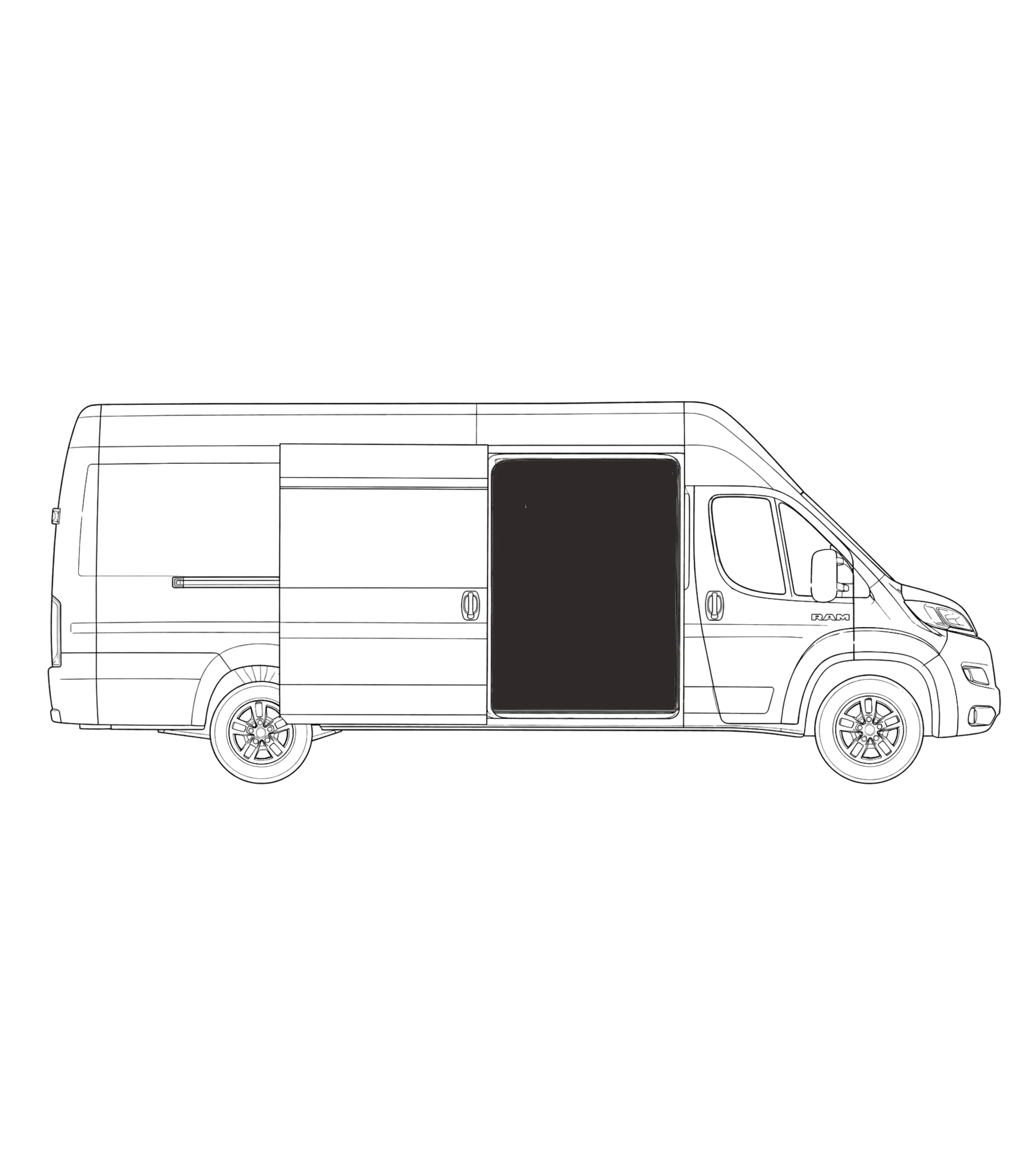 Moustiquaire porte latérale Promaster (Toit super haut)