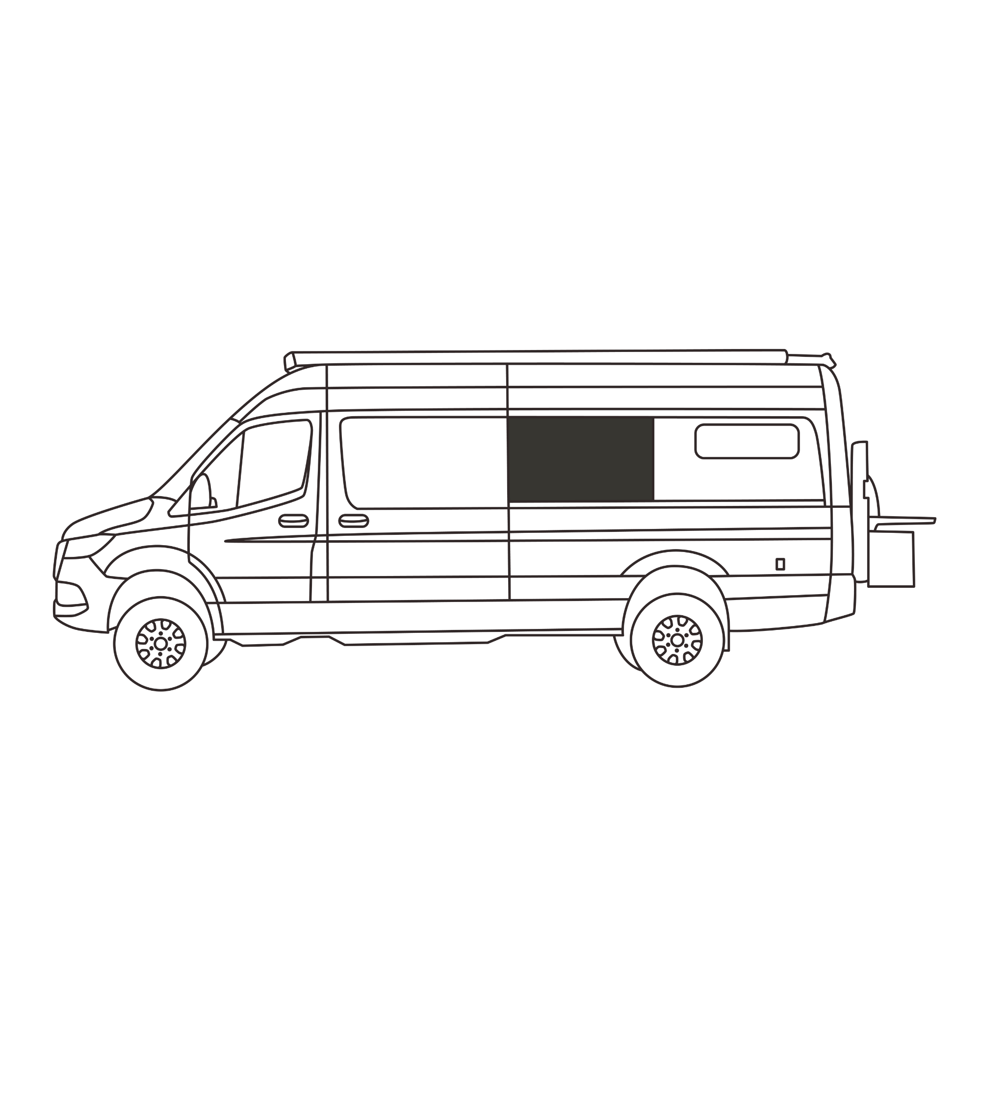 Fenêtres latérales (rangée 2) Sprinter 170WB | Côté conducteur