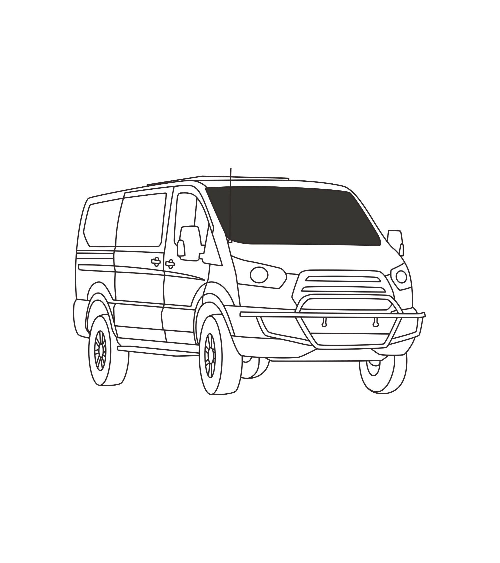 Pare-brise Transit (Toit bas)