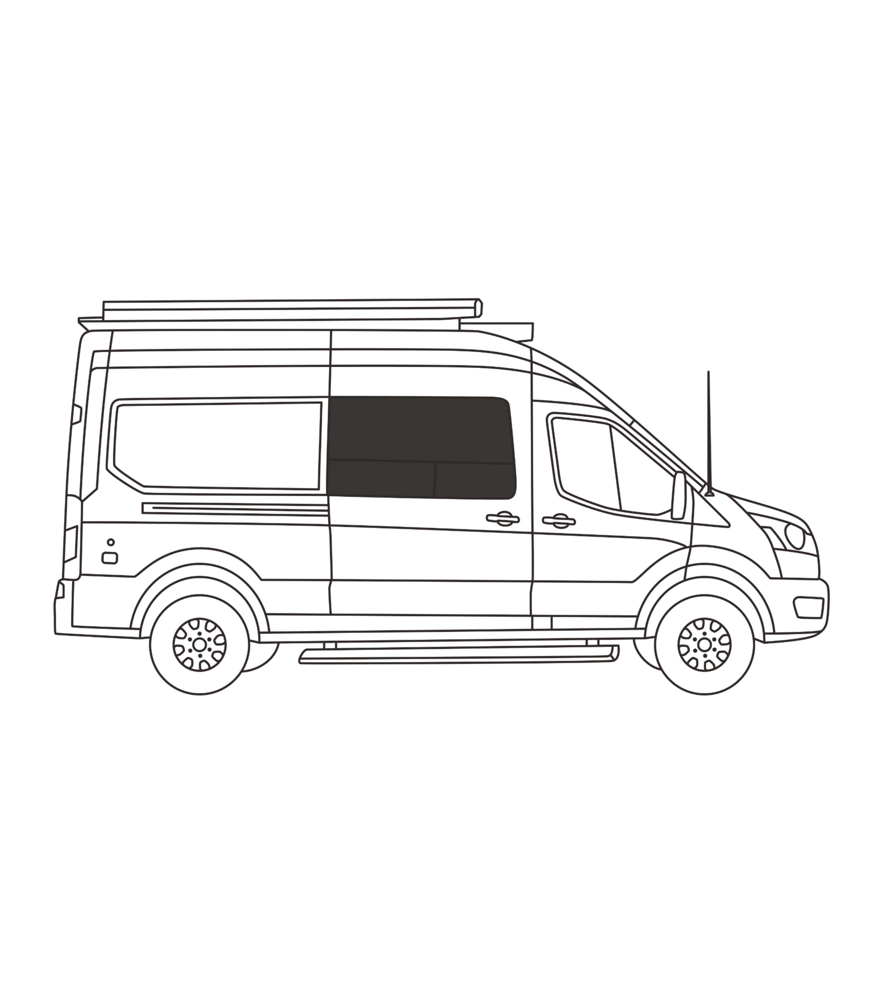 Porte coulissante Transit 2015+ (Toit moyen/haut)