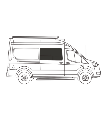 Porte coulissante Transit 2015+ (Toit moyen/haut)