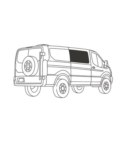 Porte coulissante Transit (Toit bas)